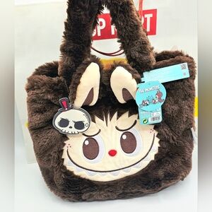 Pop Mart Labubu The Monsters Plush Tote Bag Brown Authentic NWT